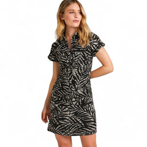 Banana Republic | Linen Palm Print Shirt Dress | Relaxed Tailoring | Sz 4